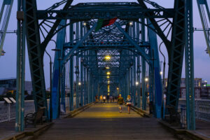 Chattanooga, Tennessee's Walnut Street Bridge is a major tourist attraction in the River City. 